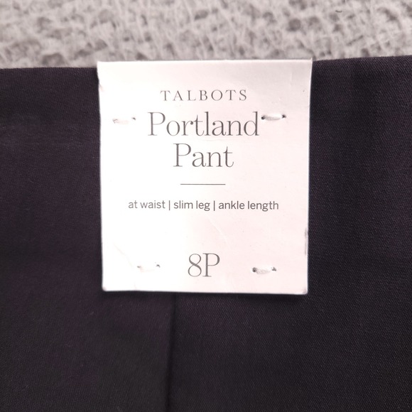 TALBOTS Pants Size 8P Portland Black Slim Leg Ankle Mid Rise 28x25 NEW - Picture 6 of 14